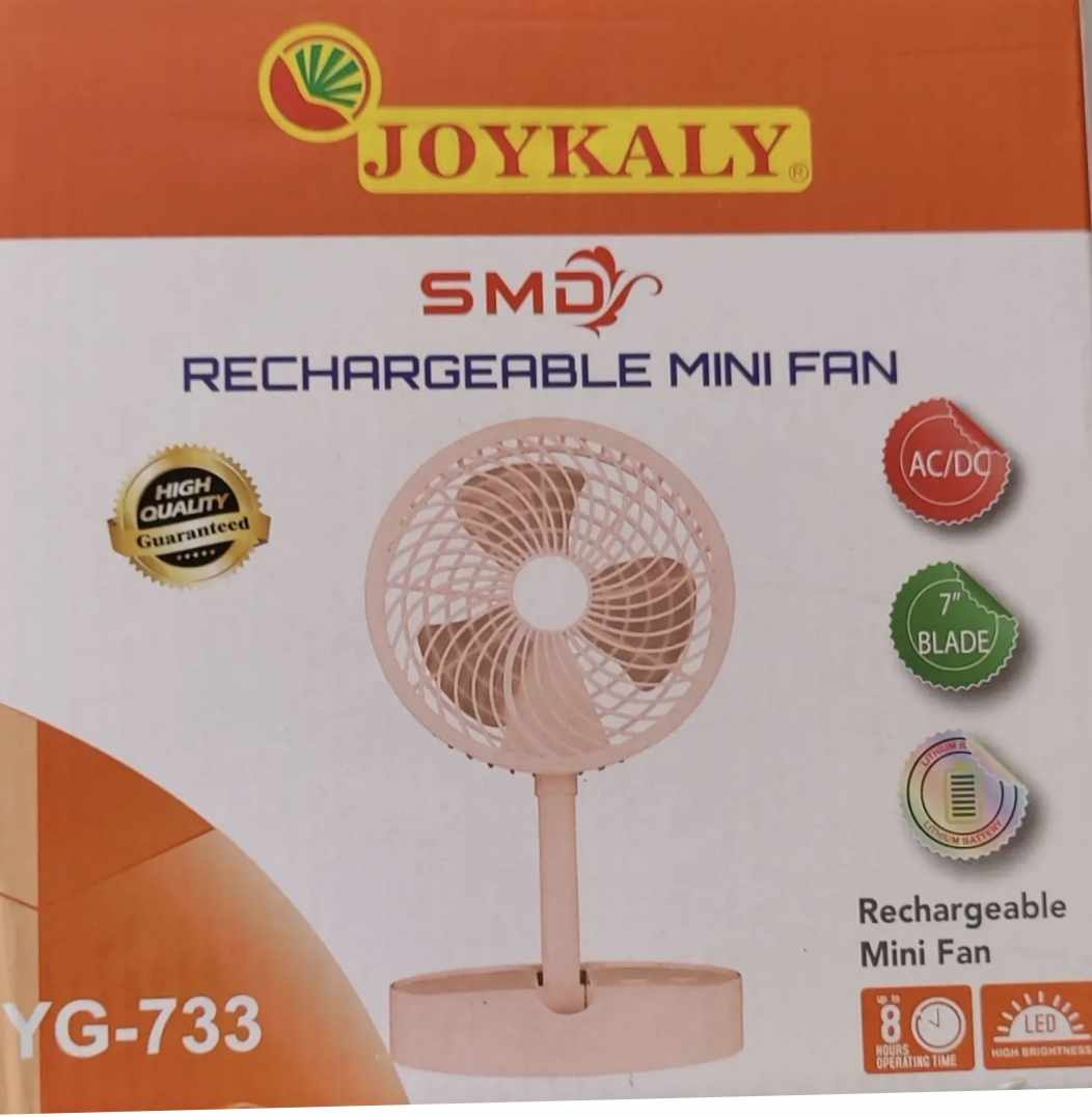Picture of JOYKALY YG-733 AC/DC Rechargeable 2400mAh Lithium Battery Strong Wind Foldable Desk Fan With Lamp-KA