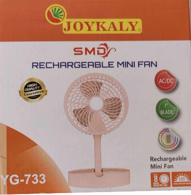 Picture of JOYKALY YG-733 AC/DC Rechargeable 2400mAh Lithium Battery Strong Wind Foldable Desk Fan With Lamp-KA