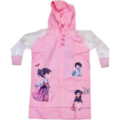 Picture of Kids Cartoon Waterproof Boys and Girls Long Raincoat With School Bag Space (Any Design)-(C-AP)-Full Look: 38