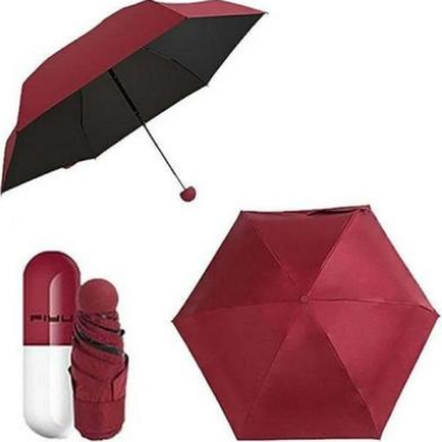 Picture of 7 inch Mini Folding Umbrella with Cute Capsule Case - Yellow-(C-AP)-Full Look: 40