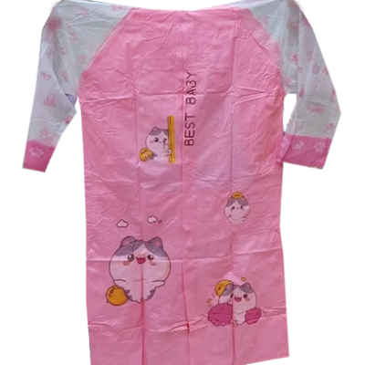 Picture of Kids Cartoon Waterproof Boys and Girls Long Raincoat With School Bag Space (Any Design)-(C-AP)-Full Look: 34