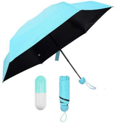 Picture of 7 inch Mini Folding Umbrella with Cute Capsule Case -Sky Blue-(C-AP)-Full Look: 40