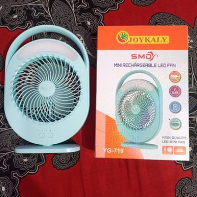 Picture of JOYKALY YG-719 Rechargeable 2400mAh Lithium Battery Strong Wind Desk Fan With LED Lamp-KA