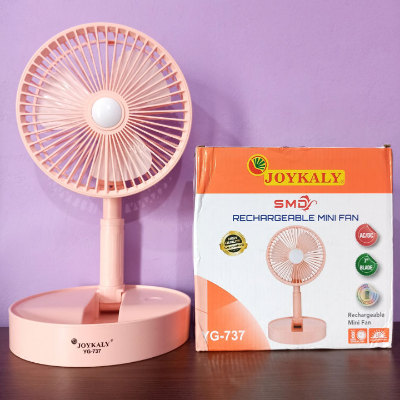 Picture of JOYKALY YG-737 Rechargeable 2400mAh Lithium Battery Strong Wind Low Noise Foldabl Table Fan With Light-KA