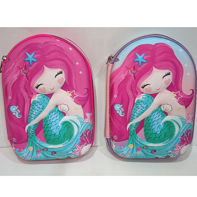 Picture of AUM Mermaid 3D Print Multipurpose Large Capacity Jumbo Hardtop Pencil/Pen Pouch/Case-(0012BS)