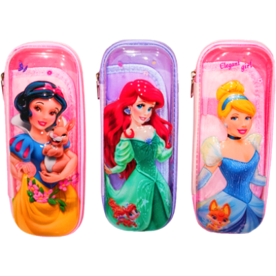 Picture of Princess Pencil Case with Compartments and Zip Any Color-(0012BS)