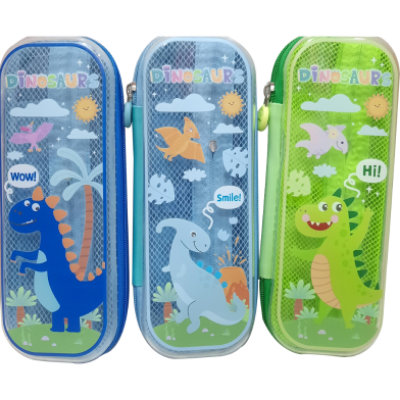 Picture of Cute Dino Print Zipper Pencil Bag-(0012BS)