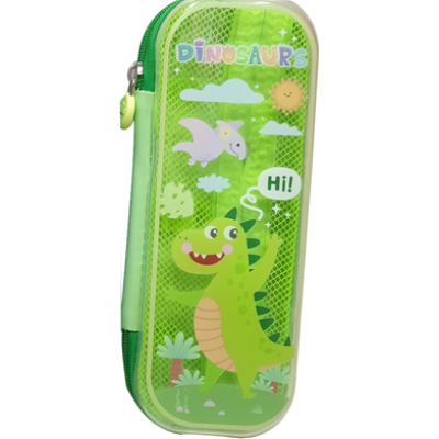 Picture of Cute Dino Print Zipper Pencil Bag-(0012BS)