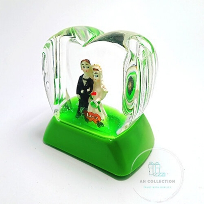 Picture of Heart Shape Couple Showpiece with Music and Lighting (Green)