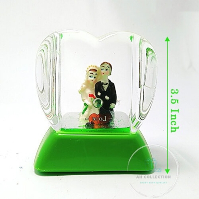 Picture of Heart Shape Couple Showpiece with Music and Lighting (Green)