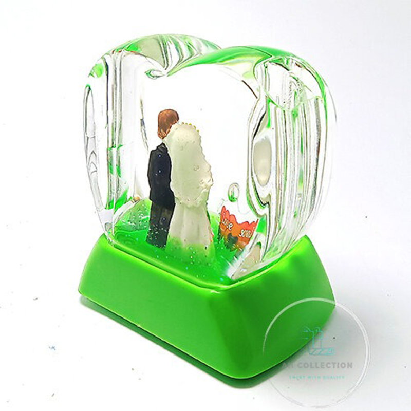Picture of Heart Shape Couple Showpiece with Music and Lighting (Green)