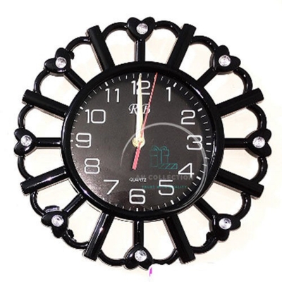 Picture of Stylish Round Black Wall Clock - Black