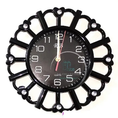 Picture of Stylish Round Black Wall Clock - Black