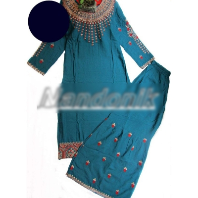 Picture of Exclusive Ready made Boutiques Two Piece Set/ Stitched Kamiz & Gharar Set Multicolor