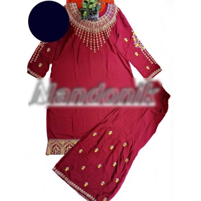 Picture of Exclusive Ready made Boutiques Two Piece Set/ Stitched Kamiz & Gharar Set Multicolor
