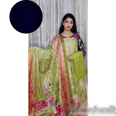 Picture of Exclusive Catalogue Boutique Unstitch Three Piece With Extra Sleeves Multicolor