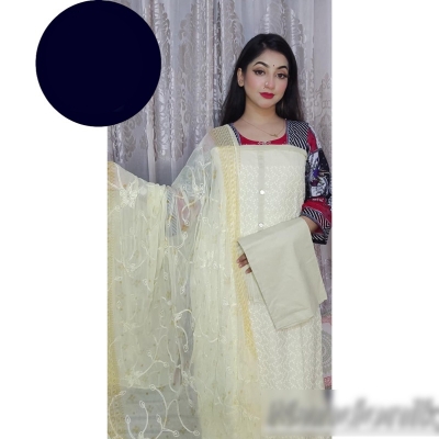 Picture of Exclusive Indian Chikenkari Unstitch Three Piece With Extra Sleevs Multicolor