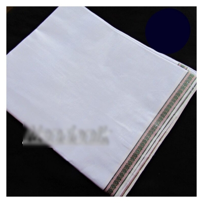 Picture of White Unstitched Dhoti Chikon Parer Sada Dhuti Multicolor