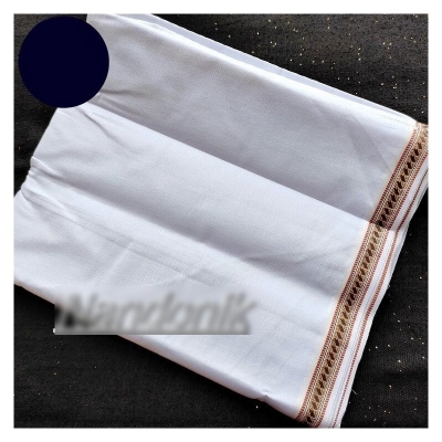 Picture of White Unstitched Dhoti Chikon Parer Sada Dhuti Multicolor