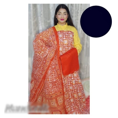 Picture of Printed Joypuri Cotton Unstitched Three Piece Multicolor,Un-stitched