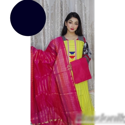 Picture of Exclusive Unstitch Tangail Taant Three Piece (with Extra Sleeve) 