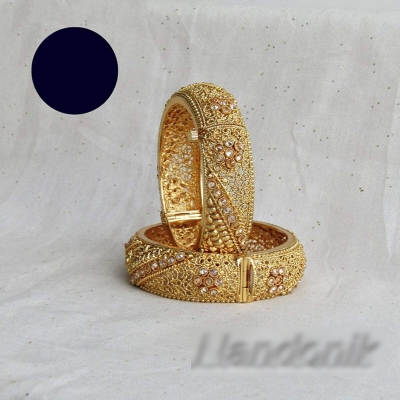 Picture of South Indian Stone Bala 1 Pairs/ Ruli Bala/ Stone Bangles/ Party wear Bangles/ Bridal Bala/ Lock Stone Churi 