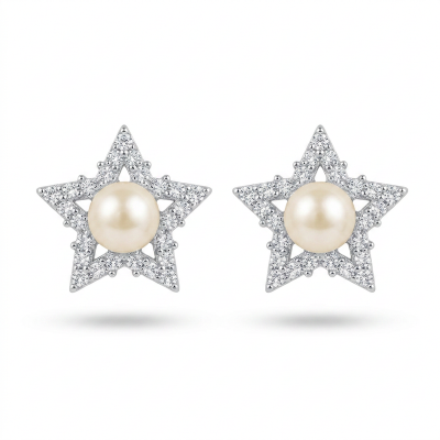 Picture of Beautiful Diamond Cut Stud Top Earrings for Women and Girls 