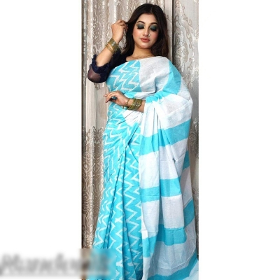 Picture of Cotton Moom Batik Sharee With Extra Blouse piece Multicolor