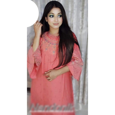 Picture of Screenprinted Long Gown Style Kurti/ Long Kurti/Gown 