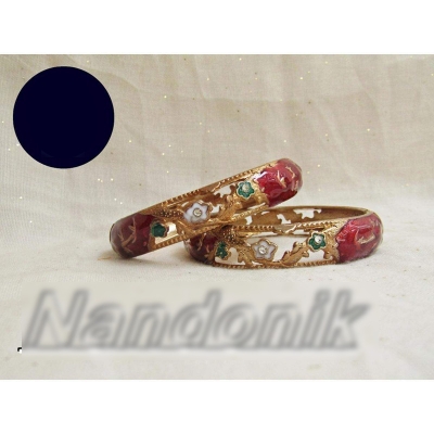 Picture of Joypuri Meenakari Single Bangle/  Adjustable Bangle/ Churi/Bala (2pcs) 