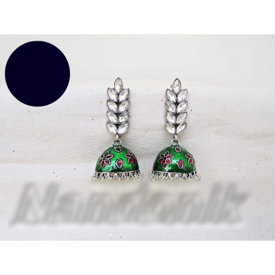 Picture of Joypuri Stone Earring With Meenakari Jhumka Drop Earrings for Women 