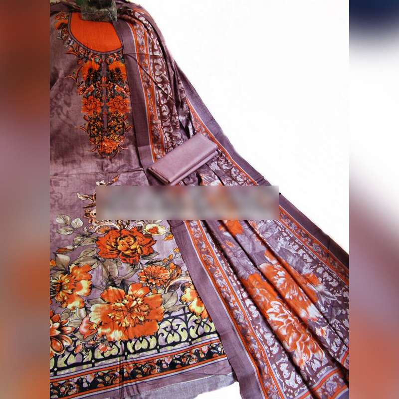 Picture of Ferdous Lawn unstitch three piece (with extra sleeve) 
