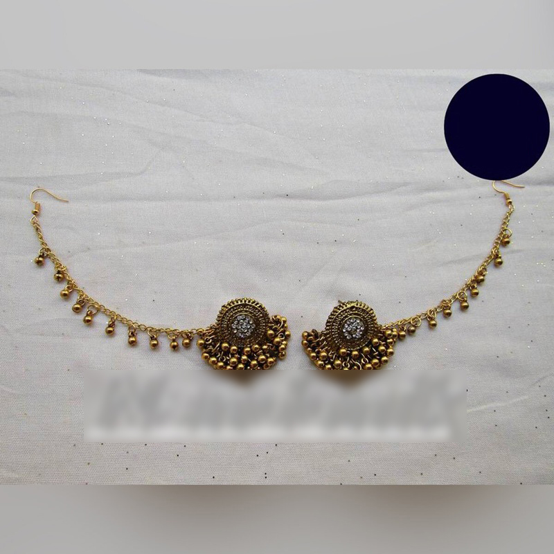 Picture of Bahubali Antique Gajra Kanpasha Earrings With Tana for Women 