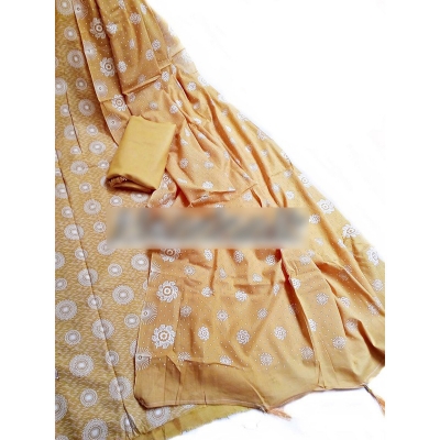 Picture of Exclusive Block Printed Linen Unstichted Three Piece 