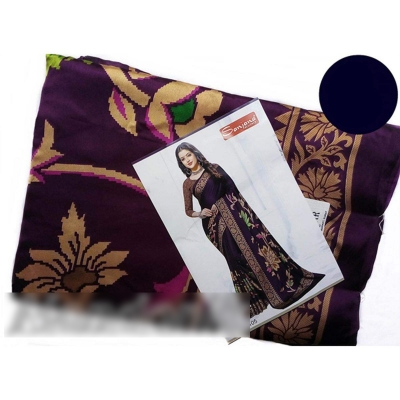 Picture of Indian Sanjana Branded Soft  Shamu Silk Saree With Blouse Piece 