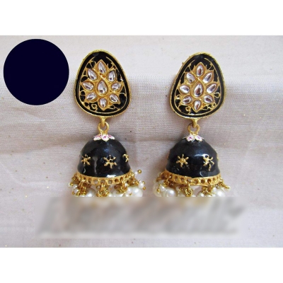 Picture of Indian Joypuri Meenakari Jhumka Earring/ Joypuri Kaner Dul
