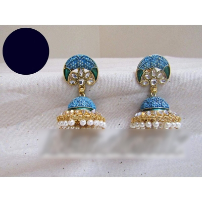Picture of Indian Joypuri Meenakari Jhumka Earring/ Joypuri Kaner Dul