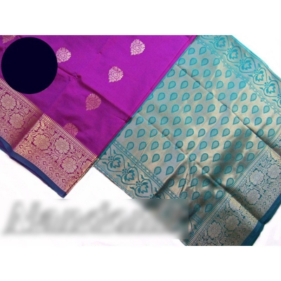 Picture of Exclusive Indian Chennai Silk Katan Saree With Blouse Piece 