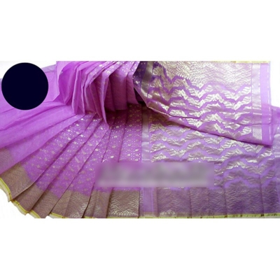 Picture of Exclusive Muslin Tissue Powerloom Jari Jamdani Saree With Blouse piece 