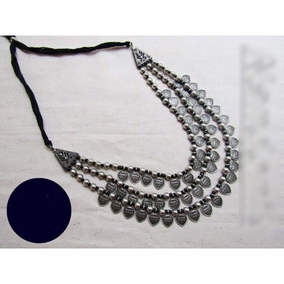 Picture of Fashionable Trendy German Silver Three Layered Long Sita/ Neckpiece /Jewelry /Beautiful Necklace For Women 