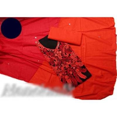 Picture of Exclusive Jessore Stitched Unstitch Cotton Three Piece With Extra Sleeves 
