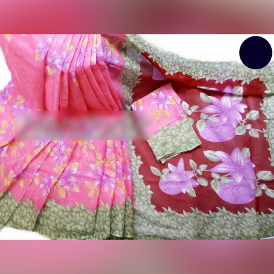 Picture of Elegant Printed Cotton Saree With Extra Blouse Piece 
