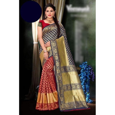 Picture of Indian Veenayak Branded Soft Surat Katan Saree With Blouse Piece 