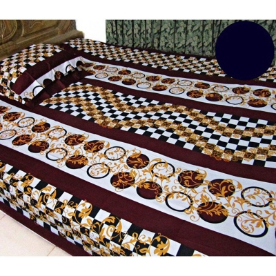 Picture of Cotton Double Size Bed Sheet Set With Two Pillow Covers 