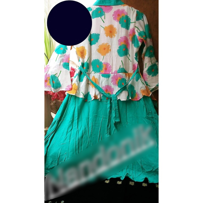 Picture of Fashionable Two Tone Blazer Style Swiss Cotton Tunic 