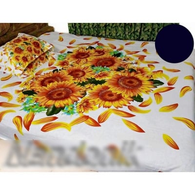 Picture of Cotton Double Size Bed Sheet Set With Two Pillow Covers 