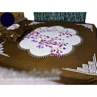Picture of Cotton Double Size Bed Sheet Set With Two Pillow Covers 