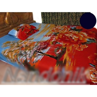 Picture of Cotton Double Size Bed Sheet Set With Two Pillow Covers 