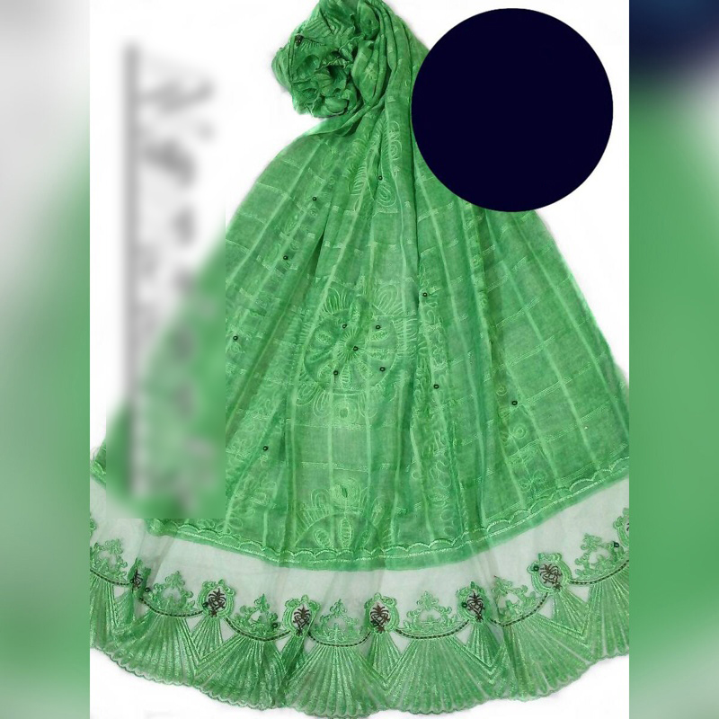Picture of Wash body cotton embroidered pearl hijab (China)/ Party wear hijab/ Hijab Orna/ Cotton Scarf/ Lock pearl scarf 