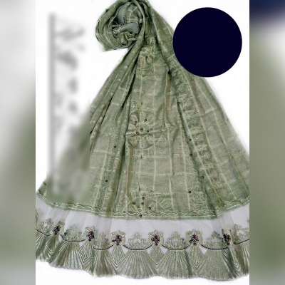 Picture of Wash body cotton embroidered pearl hijab (China)/ Party wear hijab/ Hijab Orna/ Cotton Scarf/ Lock pearl scarf 